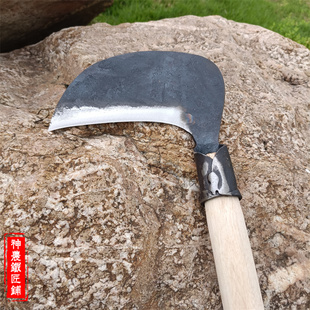 Llshennong Blacksmith Sickle Grass Sickle Grass Cutting Knife Machete Hand-Forged Sickle Fishing Super Hard Spring Steel Farmer