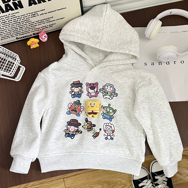 Three-Dimensional Spongebob Kidsren's Hooded Sweatshirt Pure Cotton Autumn and Winter New Baby Cartoon Korean Jacket for Small and Medium-Sized Kidsren Three-Dimensional Spongebob Kidsren's Hooded Sweatshirt Pure Cotton Autumn and Winter New Baby Cartoon Korean Jacket for Small and Medium-Sized Kidsren