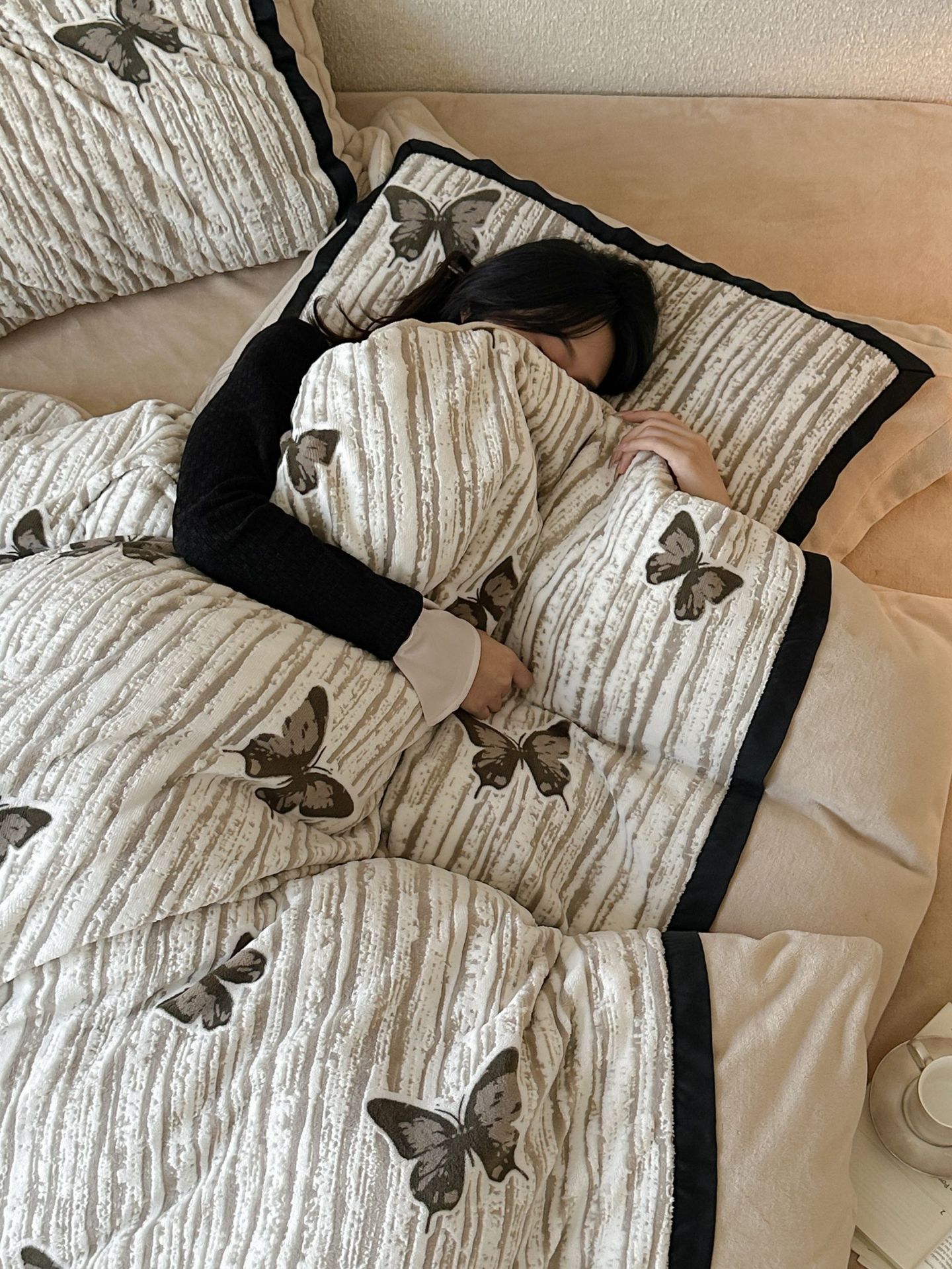 Conjunto de roupa de cama vintage estilo francês veludo_voghion.com