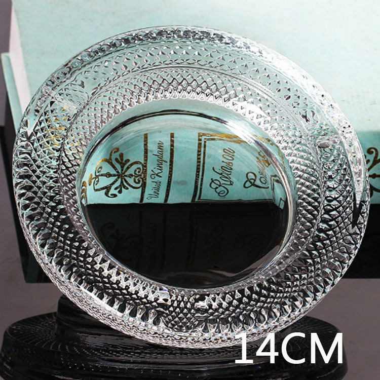 Manzana verde transparente diamante cigarrillos cenicero KTV hotel casero cuadrado cenicero de vidrio redondo al por mayor