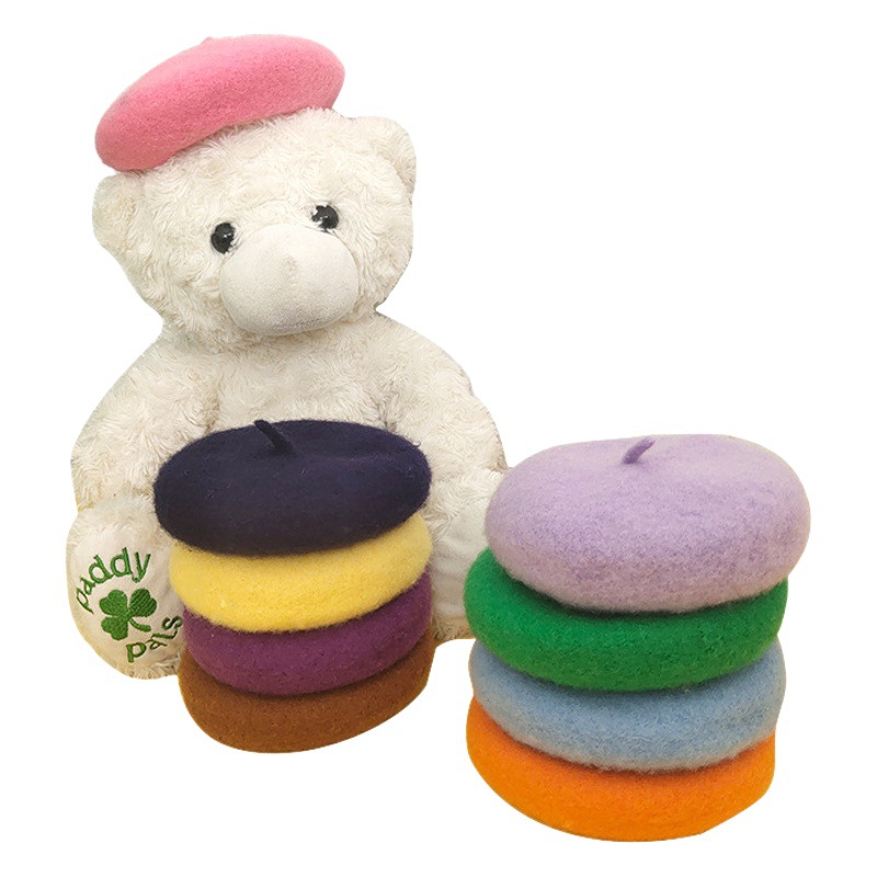 INS estilo de lana de primavera, verano, Otoño e Invierno mascota boina sombrero suministros pintor cachorro gato desgaste tocado