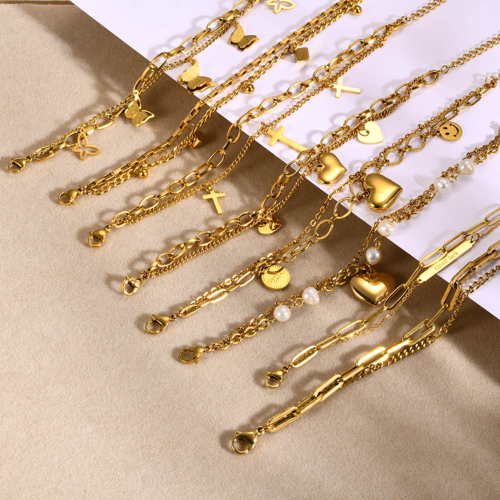 14g Weight Bracelets Classification Simple Style Classic Style Solid Color 201 Stainless Steel Bracelets In Bulk