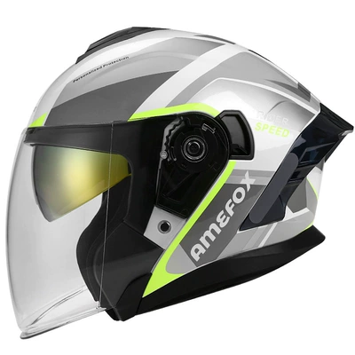 Motorcycle 3/4 Helmet Riding Helmet Double Mirror Motorcycle Helmet Electric Vehicle Pedal Riding Helmet Security Hat