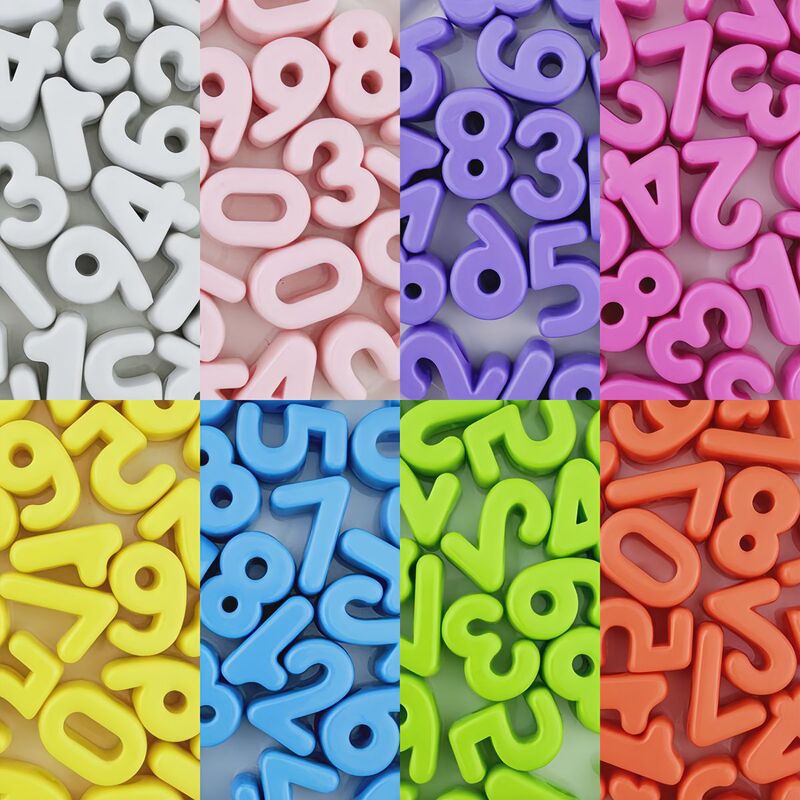 20mm Acrylic Large Hole Beads Digital Beads Shoe Buckle Digital Loose Beads Beaded Bag Hanging Handmade DIY Jewelry Accessories