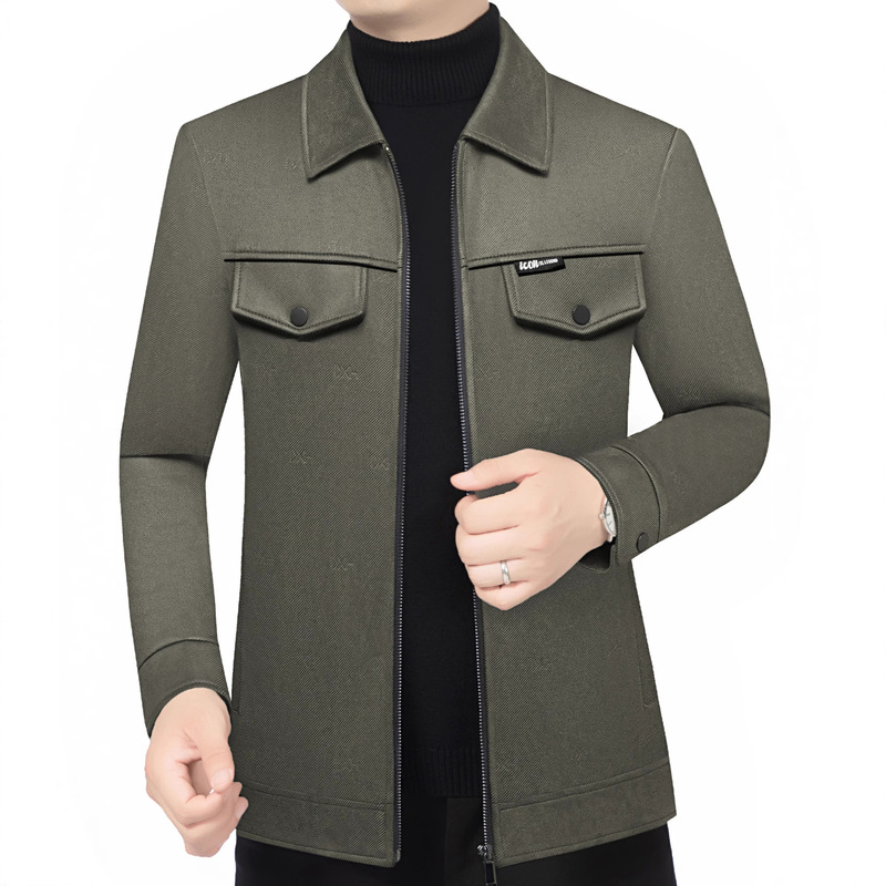 2025 New Autum Men's Lapel Casual Slim Jacket Fashion Tops Trendyy Young and Middle-Aged Jackets