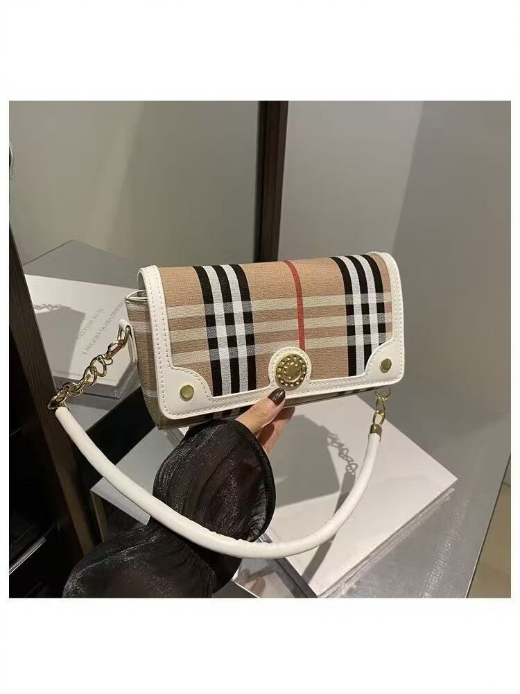 Qadın üçün plaid rəngli kiçik kvadrat çanta, crossbody və çiyin