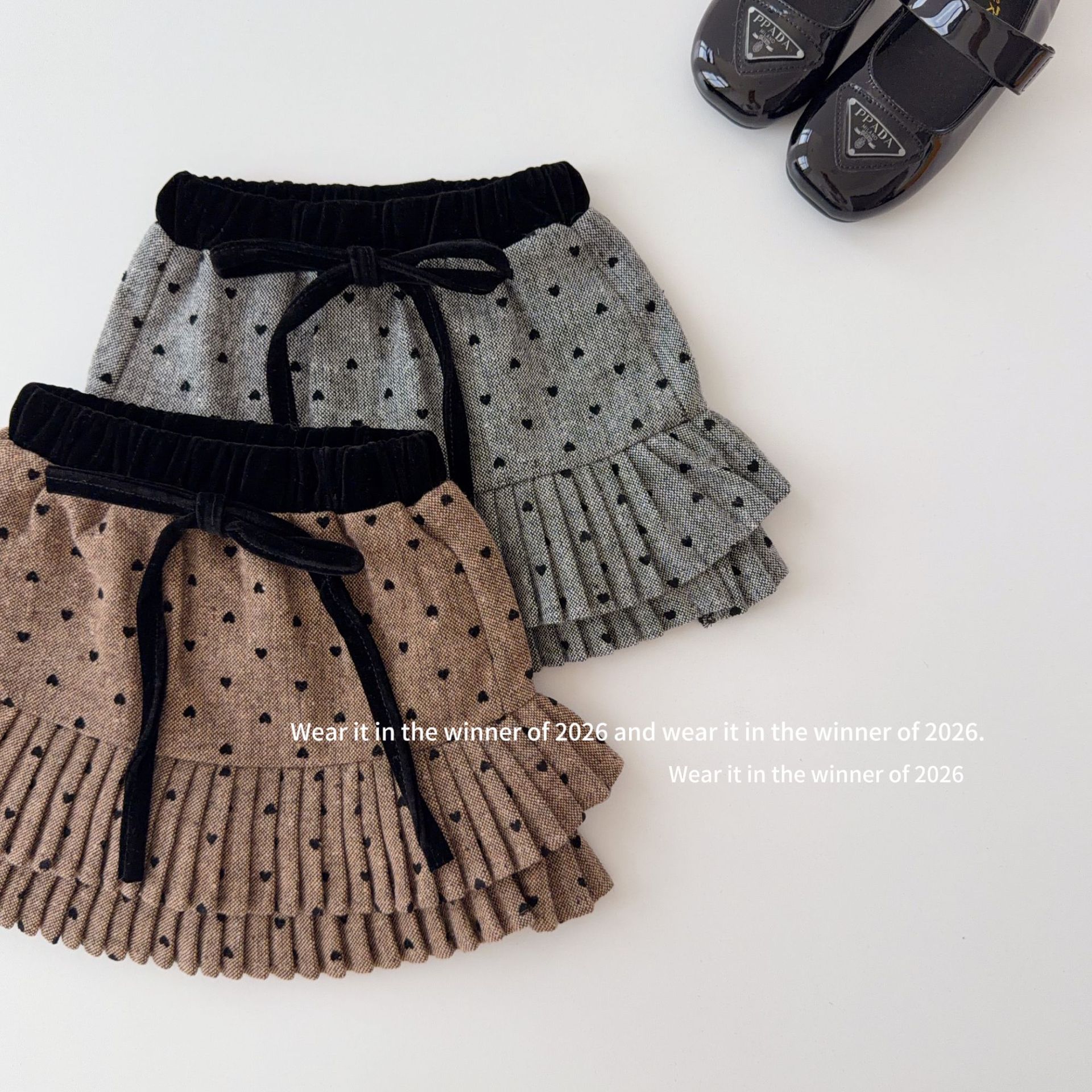 2026 Girls' Autumn-Winter Collection: Exquisitely Crafted Heart-Shaped Skirt, Sweet and Cute A-line Short Skirt