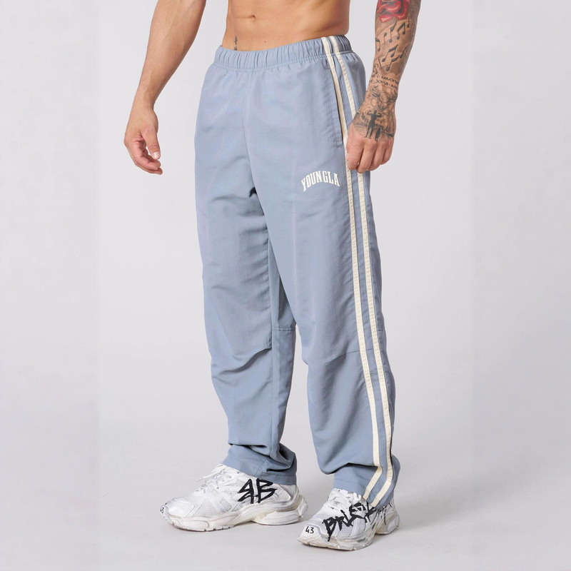Youngla Men's Sports Pants Double-Stripe Patchwork Printed Casual Pants Gym Fitness Mid-Waist Straight-Leg Pants Youngla Men's Sports Pants Double-Stripe Patchwork Printed Casual Pants Gym Fitness Mid-Waist Straight-Leg Pants