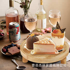 跨境木质桌面置物架绿植盆栽装饰底座下午茶点甜品饮品托盘花盆架
