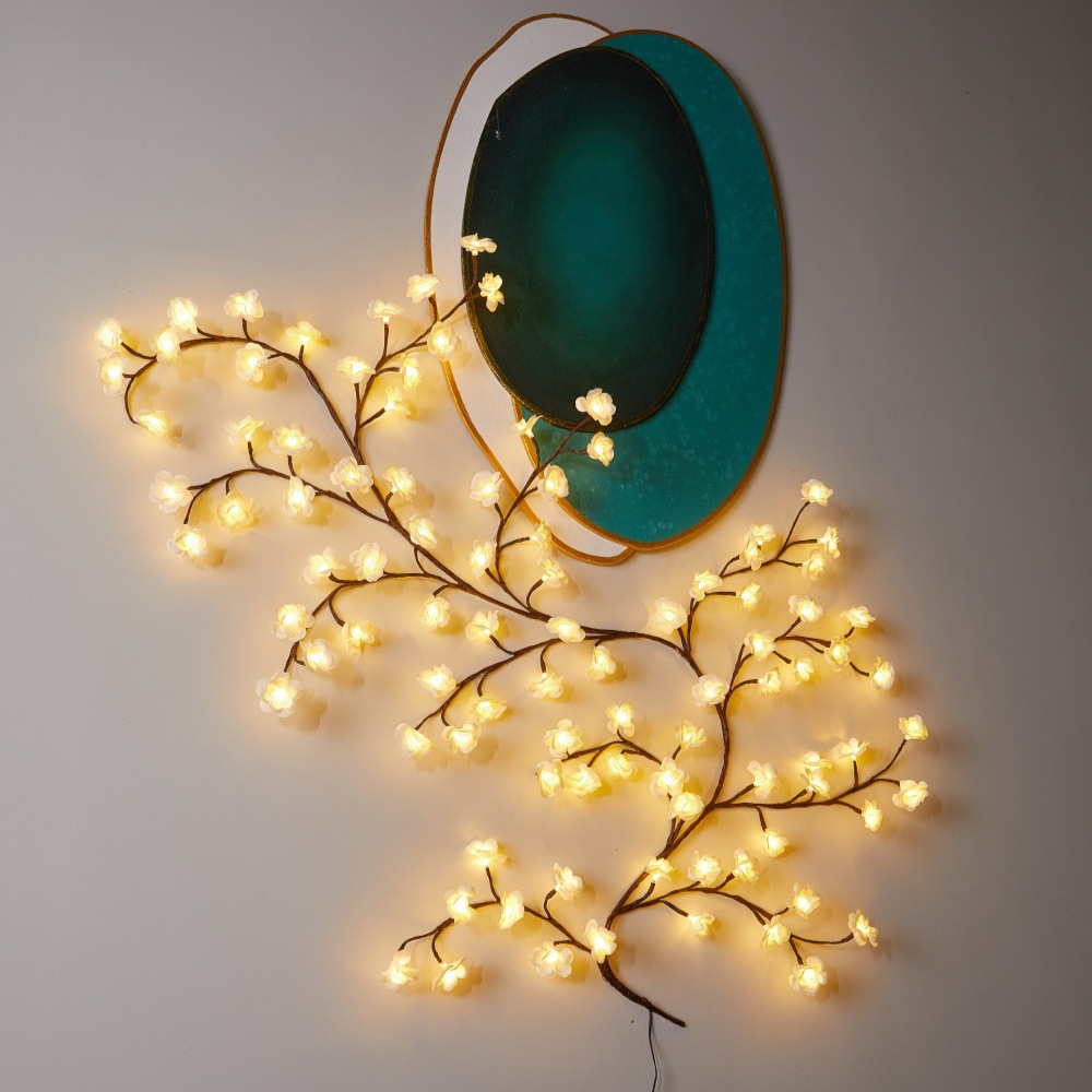 LED树枝灯藤条灯可弯曲氛围灯梅花樱花情人节婚礼墙面装饰造型灯