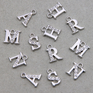 26 White K Letter Diamond Pendant Capital English Letter Necklace Pendant diy Jewelry Accessories Cross Border Products