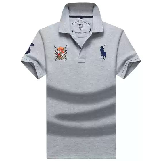 Peter Paul Men's Short sleeved T-shirt Summer Pure Cotton T-shirt POLO T-shirt Men's Foreign Trade Large T-shirt Zhudi