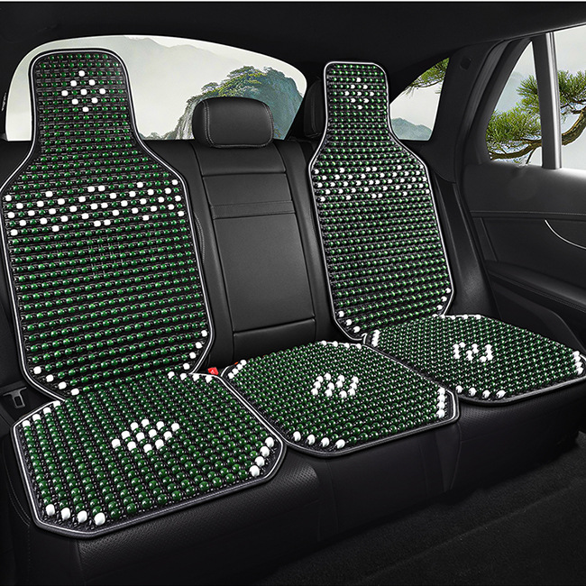 New Car Seat Cushion, Summer Cooling Pad, Single Piece Breathable and Ventilated Car Seat Mat, Wooden Bead Ice Silk Heat Insulation Seat Cushion for Car Use