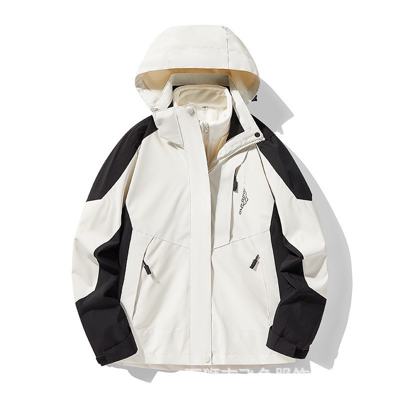 春秋冲锋衣男女三合一5新登山服防风防水小个子加绒加厚外套|undefined