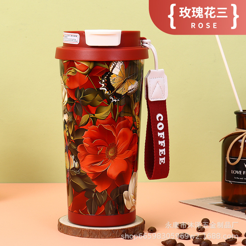 316 tazas de acero inoxidable estudiantes portátiles tazas de agua de gran capacidad de automóvil de lujo tazas de agua de automóvil portátiles