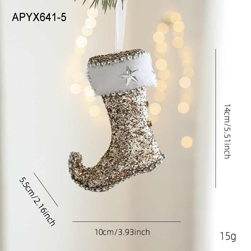 Nueva espuma de Navidad champagne colgante de sexo opuesto polvo brillante polvo adhesivo árbol de Navidad colgante decoración de colgante