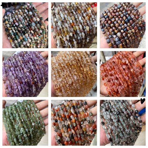 6*8mm natural raw stone irregular loose beads semi-finished beads manufacturer wholesale foreign trade DIY jewelry accessories