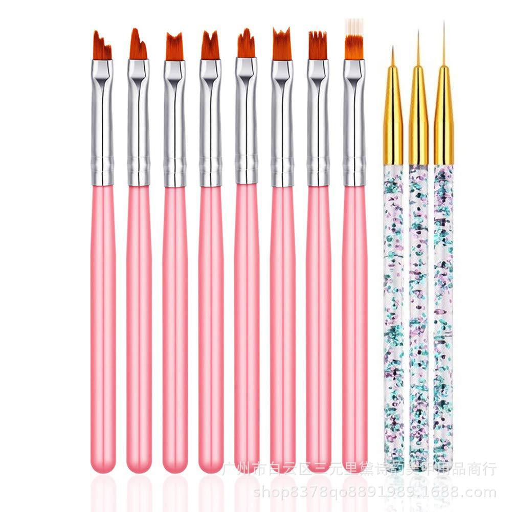 美甲花卉笔锯齿笔花瓣笔指甲刷彩绘笔美甲笔刷套装光疗笔11支套装