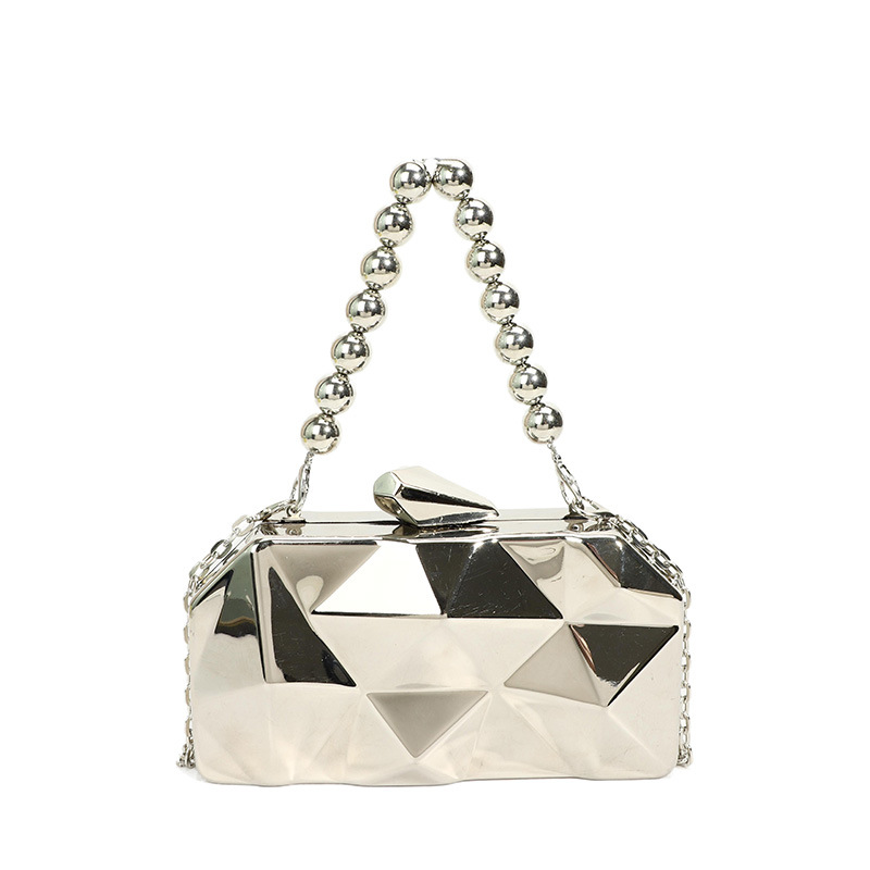 Nicho de diseño de bolso de verano 2025 nueva moda personalidad acrílico bolso de hombro cadena de cuentas bolso de mujer