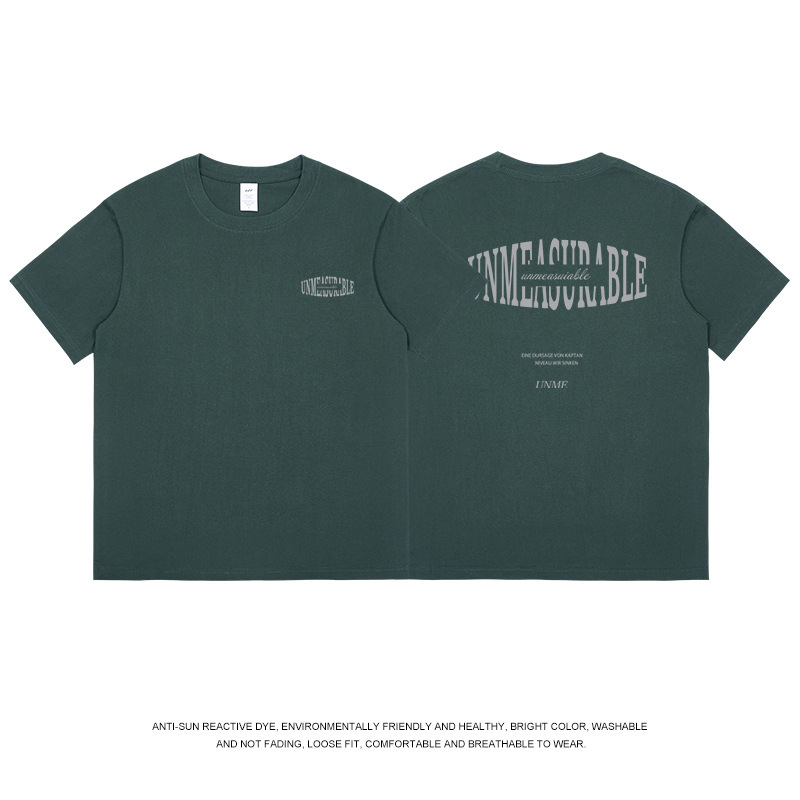メンズ夏服ゆったり純綿半袖メンズカジュアルTシャツトレンドブランドメンズ個性派プリントトップスins女性卸売|undefined