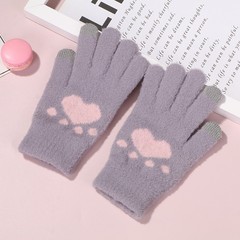 サイクリンググローブ 冬用 猫爪 防寒 暖かい レディース ニット タッチスクリーン 秋冬 タッチスクリーンデザイン