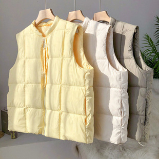 Powerful manufacturers! Solid color sleeveless down jacket vest 90 white duck down loose round neck down vest female winter