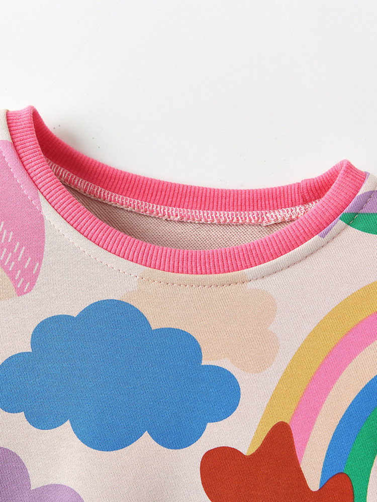 Cross-border malwee niñas suéter vestido otoño y invierno nuevo estilo europeo y americano niño de cuello redondo vestido de princesa de manga larga