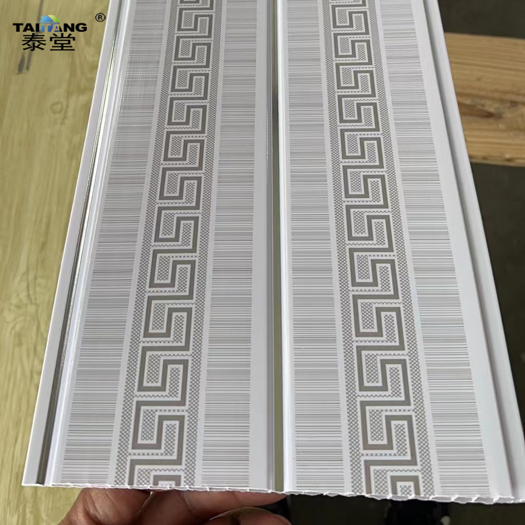 200*7.5mm exportación Panamá pvc panel de pared techo plano de madera de refuerzo techo