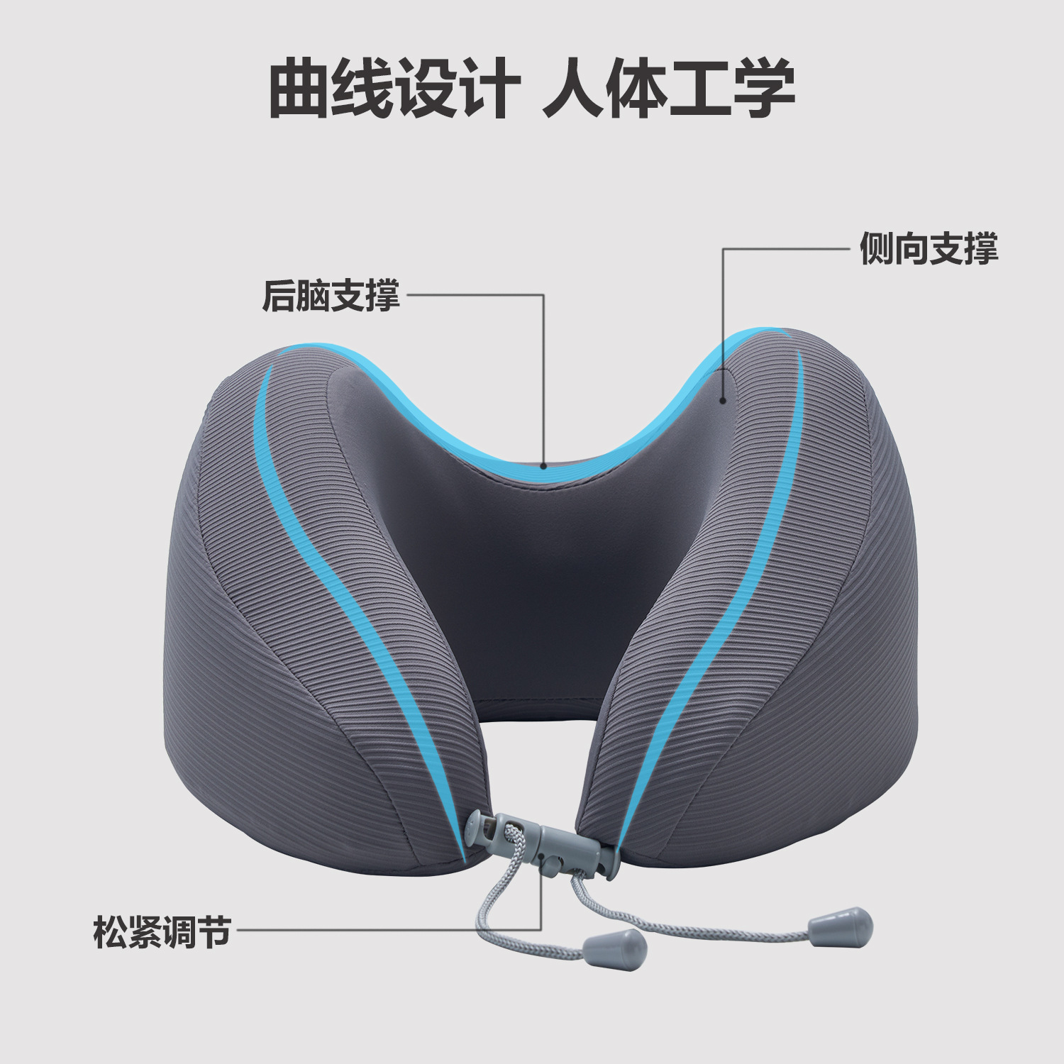 Saien nueva espuma de memoria almohada en forma de U almohada de viaje portátil cómoda almohada para el cuello almohada de descanso para el almuerzo almohada cervical almohada en forma de U