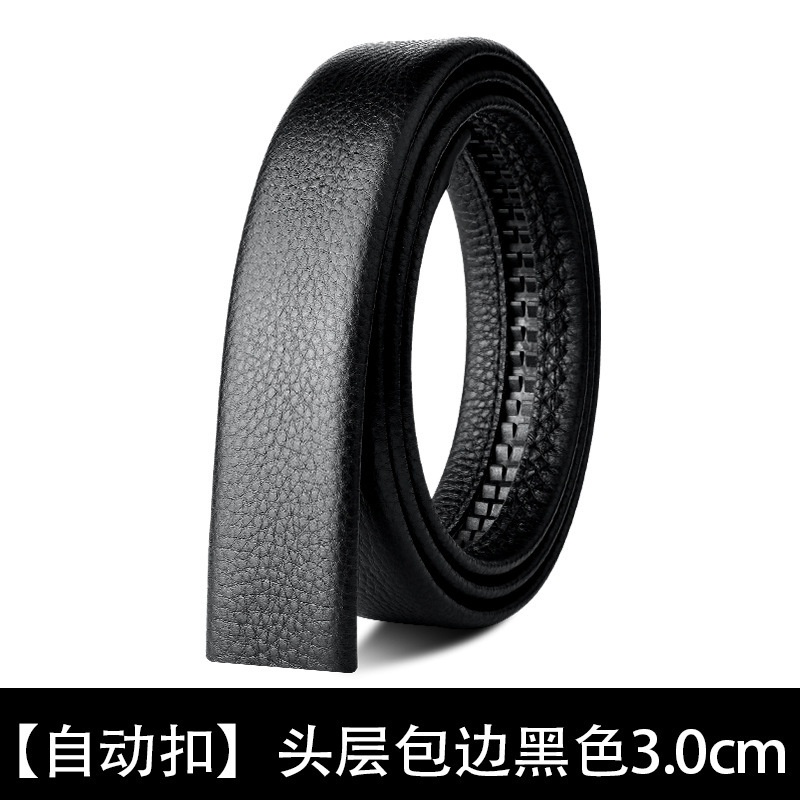 メンズ本革ベルト、自動バックル、ヘッドレス、無頭ベルト、男性用、一層牛革、純粋なベルト、3.5cm幅|undefined