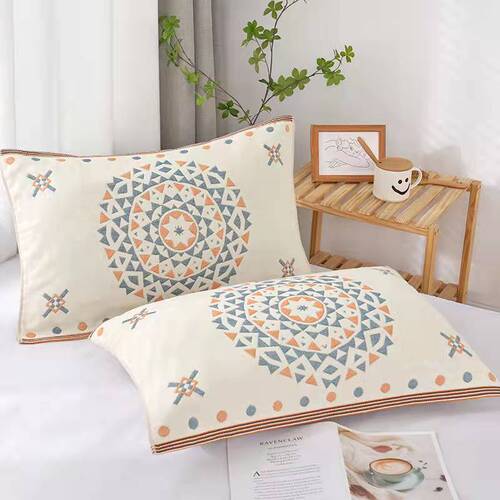 Adult 4-layer gauze pillowcase minimalist style off-white single pillowcase dropshipping