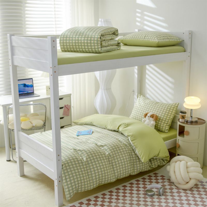 Four-Season Washed Cotton Unprinted Plaid Student Bed Sheet Set, Two Types of Pillowcases and Duvet Covers, Three-Piece Set, Pillow Core, Duvet Core, Mattress Four-Season Washed Cotton Unprinted Plaid Student Bed Sheet Set, Two Types of Pillowcases and Duvet Covers, Three-Piece Set, Pillow Core, Duvet Core, Mattress