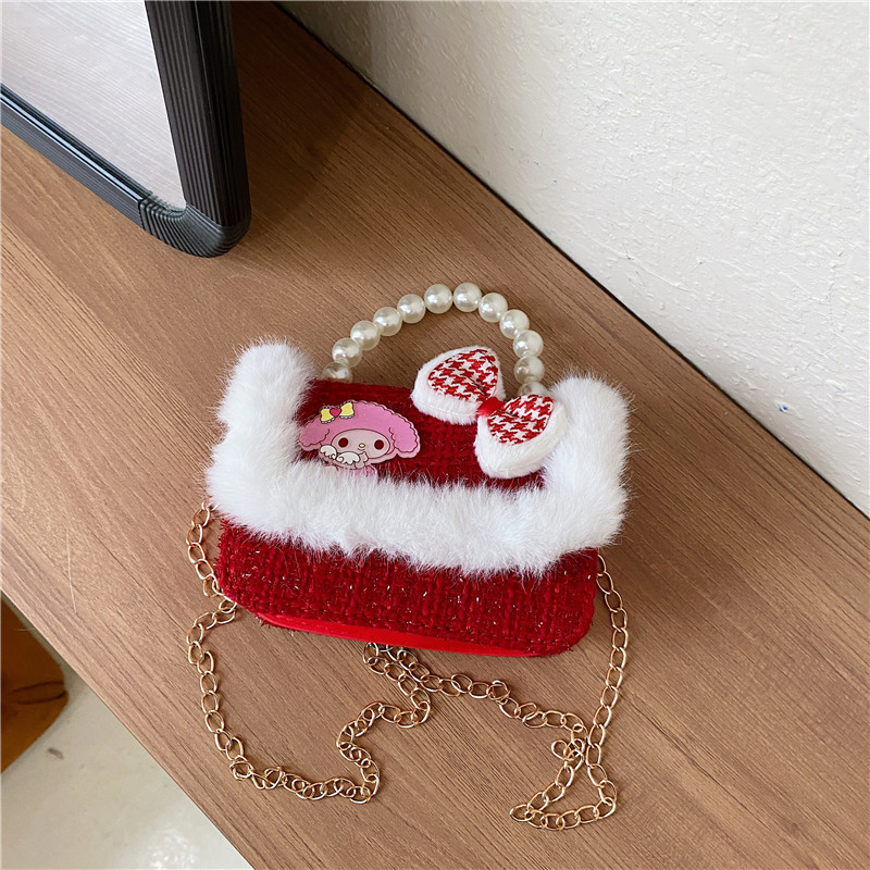 Mochila de niños estilo extranjero princesa perla de viento pequeño cambio bolso de hombro de niña encantadora