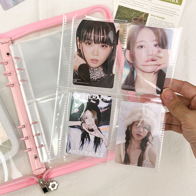 INS estilo cremallera de cuatro rejillas libro de tarjetas de hojas sueltas A5 libro de 3 pulgadas álbum Polaroid aidou álbum tarjeta pequeña libro de almacenamiento de fotos