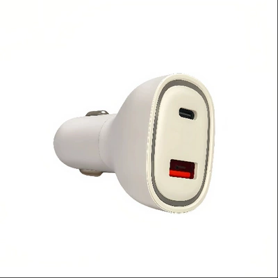 Car Charger, Mobil şarj cihazları - 739usb-ausb-cdual-port-simultaneous-fast-chargingmulti-protocol-fast-charging48w-white-bare-metal-opp-bag