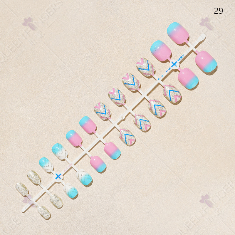 Nuevo manicure 24 piezas de banda de desgaste de uñas productos terminados manicure niños parches manicure productos terminados manicure