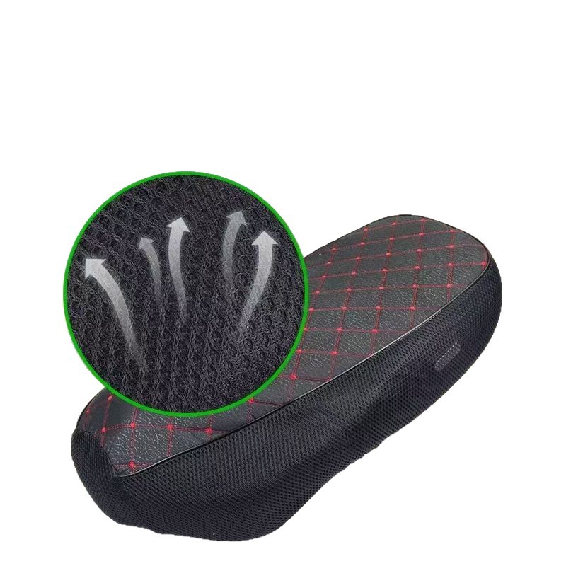 Scooter cojín de asiento de motocicleta protector solar ventilador antideslizante cojín de asiento eléctrico de tela cuadrada universal para cuatro estaciones
