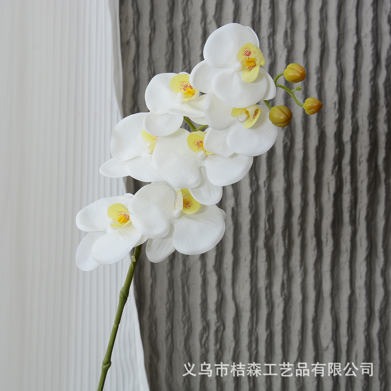Flores de alta calidad 9 cabezas 7 cabezas 5 cabezas orquídeas mariposa sensación realista tela de seda de película flores falsas decoración de boda nórdica