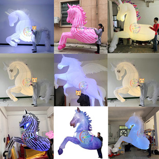 Inflatable Zebra Air Model Octopus Hanging Bar Tour Cartoon Man Back White Horse Air Model Inflatable Walking Clown