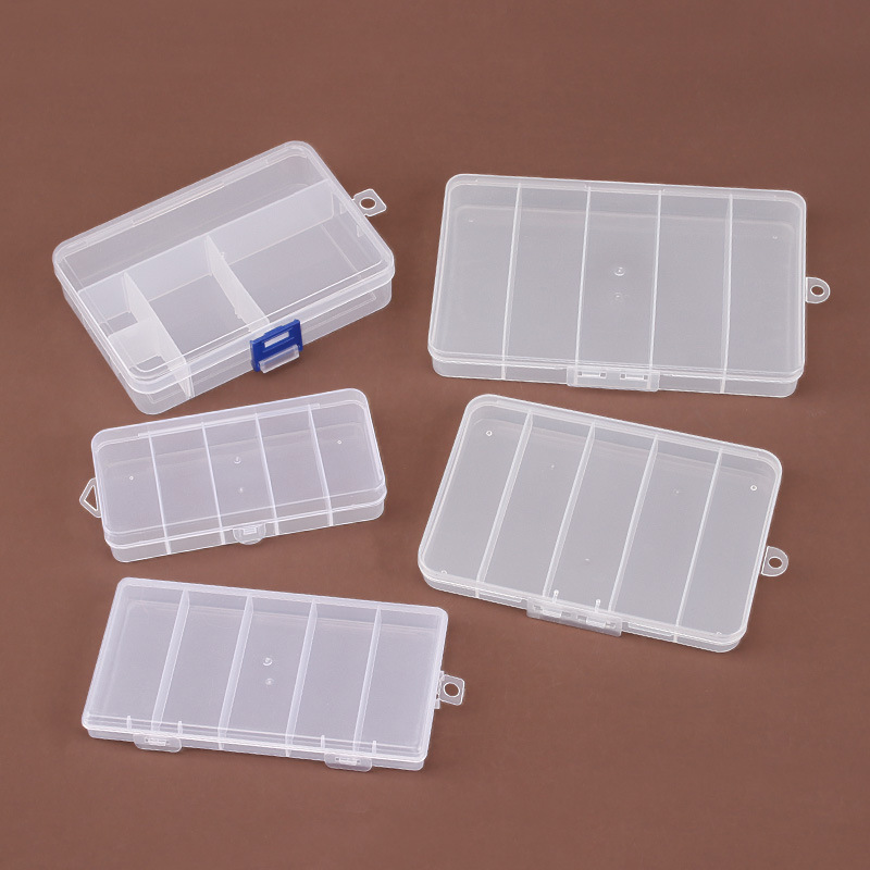 5 コンパートメントプラスチックデスクトップ収納ボックス 5 コンパートメント透明 PP ボタン漁具アクセサリージュエリー化粧品包装ボックス Amazon|undefined