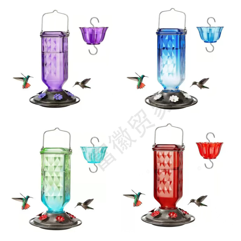 Explosiones transfronterizas a prueba de fugas de plástico fácil de limpiar colibríes alimentador de colores para atraer pájaros adecuado para el jardín familiar