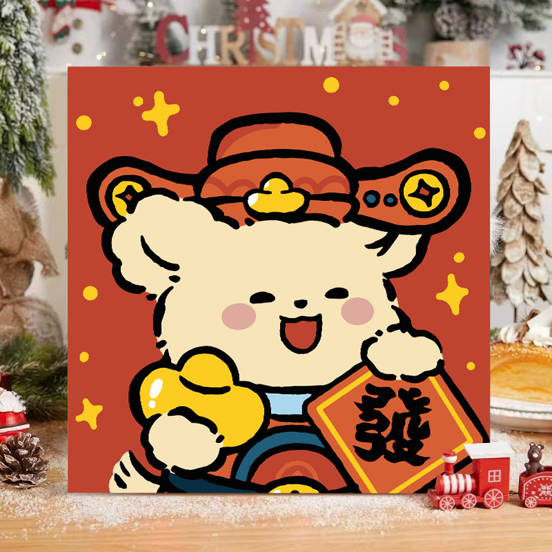 ライン子犬デジタル油絵 diy 手描き落書き漫画かわいい癒しの装飾メーカー卸売|undefined