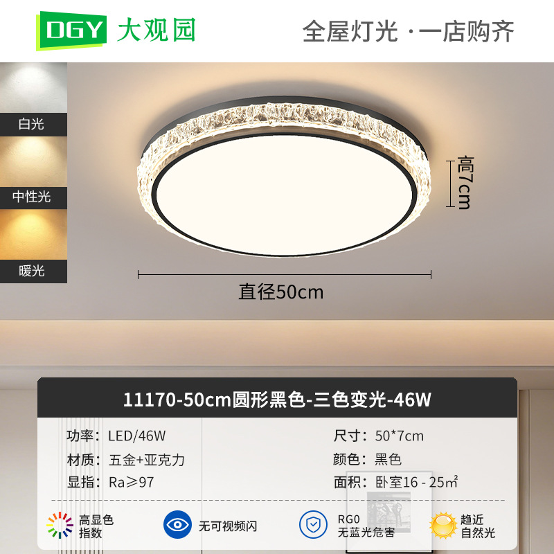 Luz de techo de sala de estar moderna y simple nueva luz de lujo de alto nivel, luz de techo de protección de ojos de espectro completo 293L