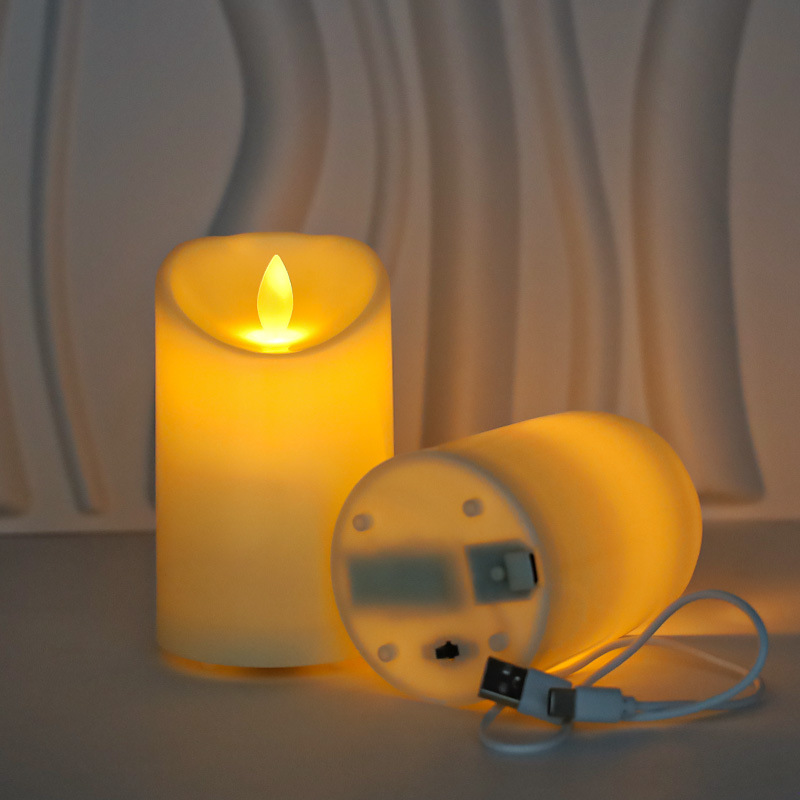 Vela recargable USB lámpara de vela de simulación boda KTV club decoración lámpara led luz de vela electrónica vela transfronteriza