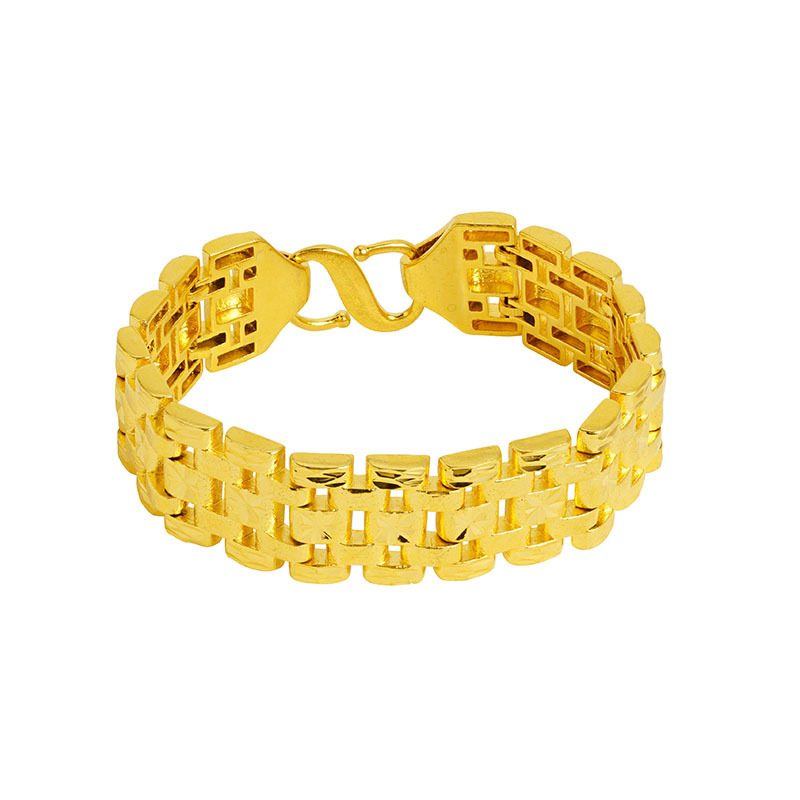 Pulsera de cadena de tanques para hombres y mujeres Pulsera de oro de arena de Vietnam no se desvanece durante mucho tiempo Regalo de todo partido dominante Venta caliente Yiwu Venta al por mayor