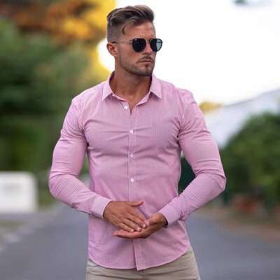 Muscle Men's Fitness Dog Brothers Long-sleeved Shirt Slim-fit Elastic Quick-drying Breathable Running Training Shirt Men's Sports Shirt