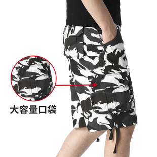 Foreign trade for retro work shorts men's summer new plus size camouflage casual pants multi-pocket pants wholesale