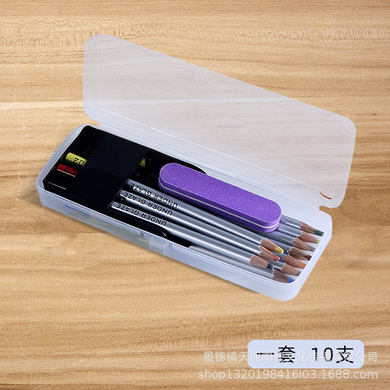 Lápiz de cerámica bajo vidriado de cerámica para niños pintura lápiz especial esmalte de cerámica color arte DIY estudiante llanura pluma en blanco