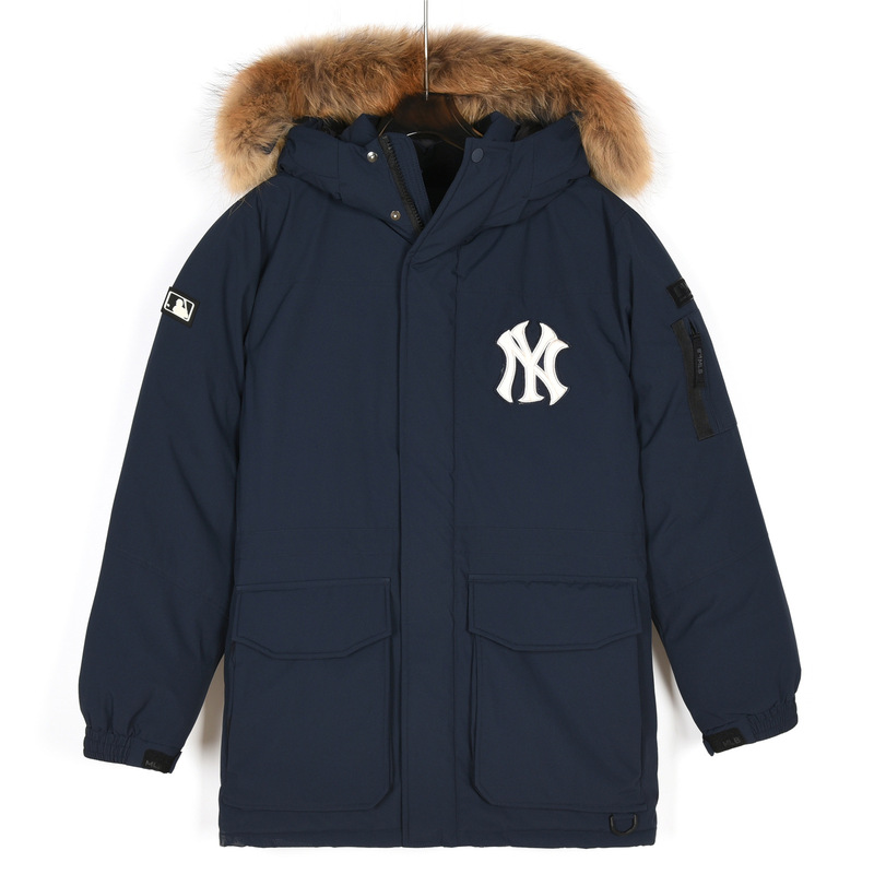MLB NY洋基队一代羽绒服情侣大码工装加厚派克服中长款冬季女外套|undefined