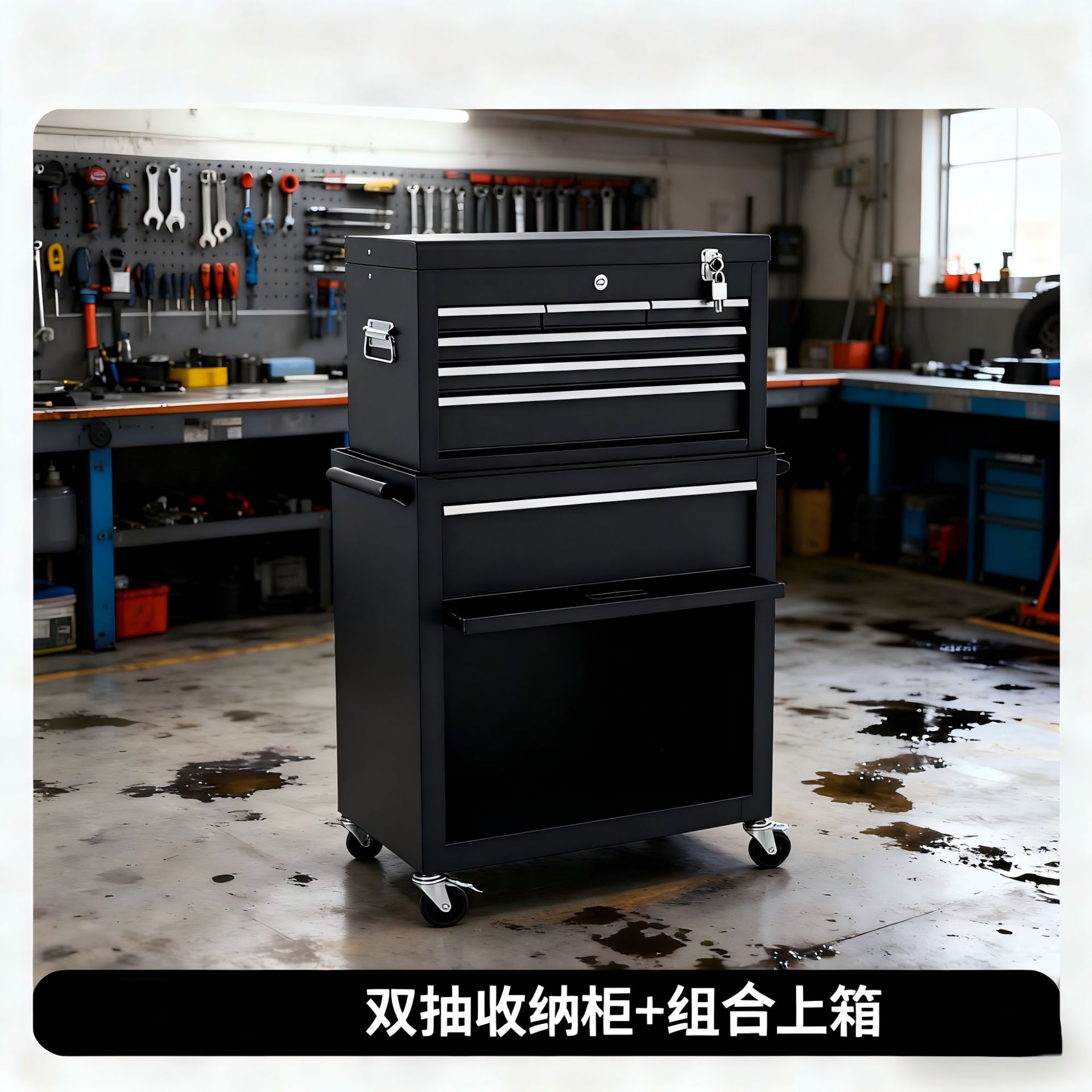 Caja de herramientas de carro de herramientas combinada de carro de hierro móvil gabinete de herramientas de hoja de hierro pequeño carro con ruedas carro de rotación para taller